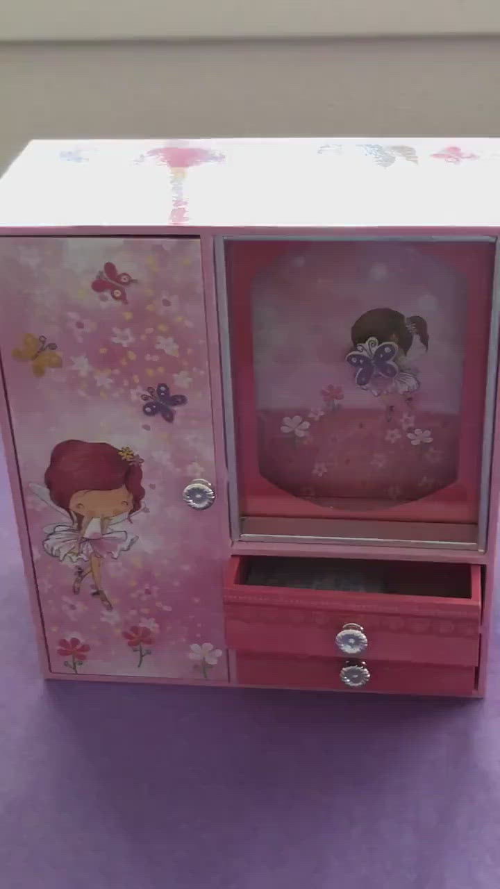 Extra Large Wooden Musical Fairy Jewellery Wardrobe