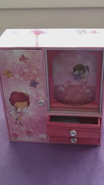 Load and play video in Gallery viewer, Extra Large Wooden Musical Fairy Jewellery Wardrobe
