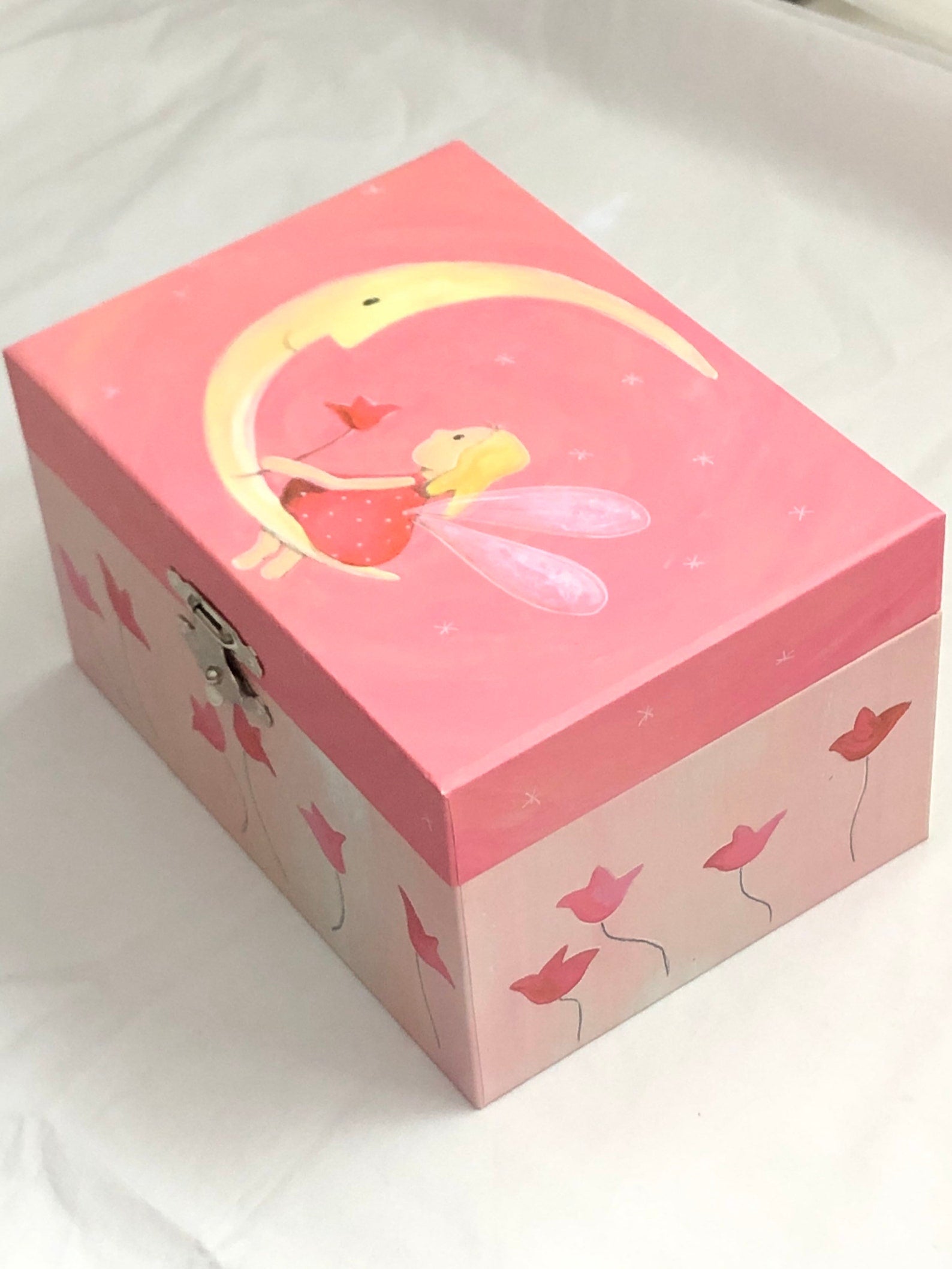 Girl and Moon Musical Jewellery Box