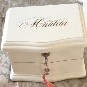 Personalised Wooden Pink Skies Ballerina Musical Jewellery Box