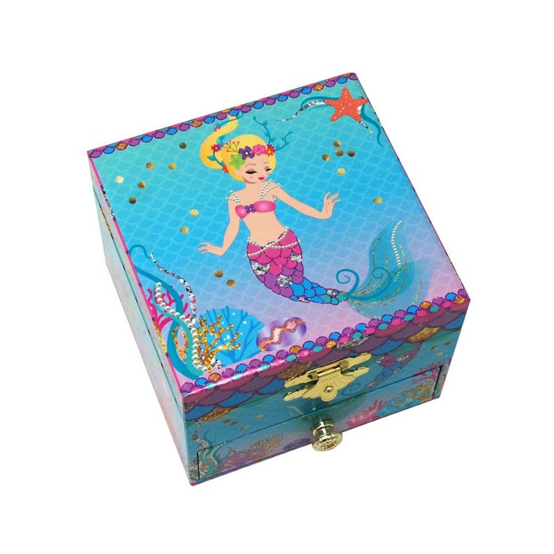 Mermaid Musical Jewellery Box with Twirling Seahorse