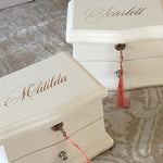 Load image into Gallery viewer, Personalised Wooden Pink Skies Ballerina Musical Jewellery Box
