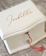 Load image into Gallery viewer, Personalised Wooden Pink Skies Ballerina Musical Jewellery Box
