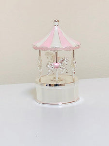 Personalised PINK Rock-A-Bye-Baby Musical Carousel