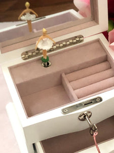 Personalised Wooden Pink Skies Ballerina Musical Jewellery Box