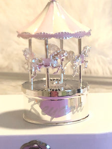 Personalised PINK Rock-A-Bye-Baby Musical Carousel