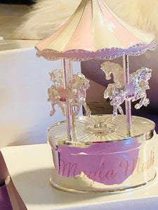 Personalised PINK Rock-A-Bye-Baby Musical Carousel