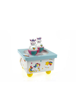 Unicorn and rainbows Music box with Dance of the Swan Lake