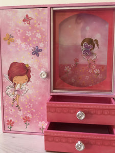 Extra Large Wooden Musical Fairy Jewellery Wardrobe