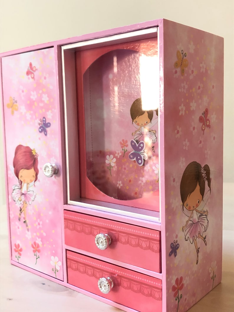 Extra Large Wooden Musical Fairy Jewellery Wardrobe