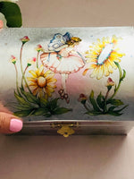 Load image into Gallery viewer, Vintage Inspired Sunflower Fairy Musical Jewellery Box
