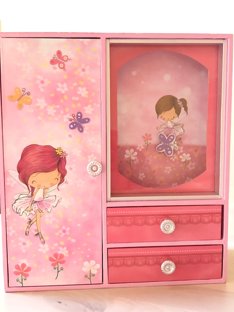 Extra Large Wooden Musical Fairy Jewellery Wardrobe