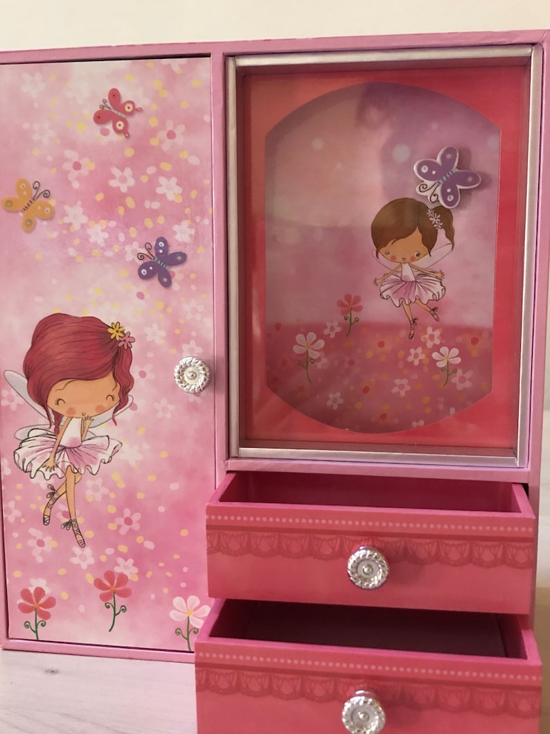 Extra Large Wooden Musical Fairy Jewellery Wardrobe