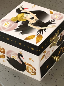 Black Swan Musical Jewellery Box