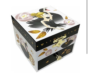 Black Swan Musical Jewellery Box