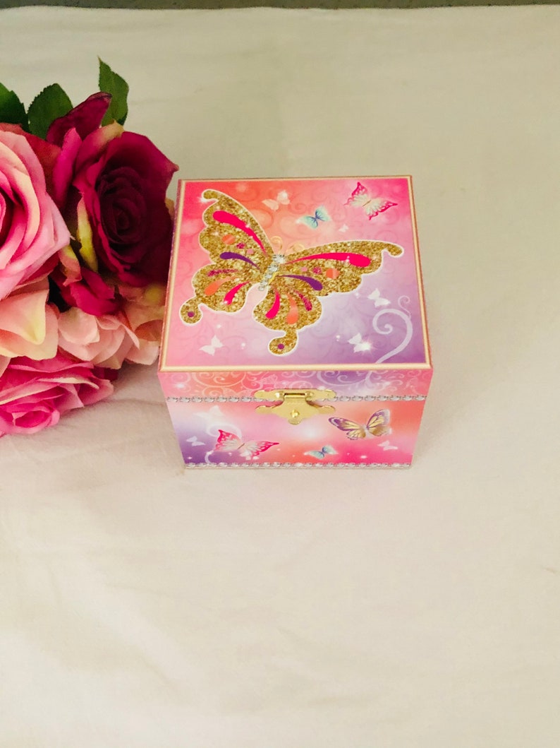 Wooden Butterfly Musical Jewellery Box