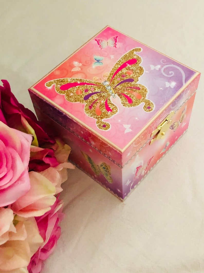 Wooden Butterfly Musical Jewellery Box