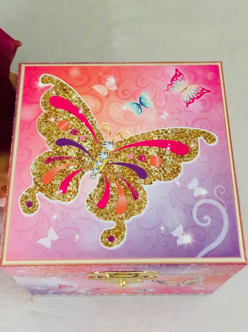 Wooden Butterfly Musical Jewellery Box