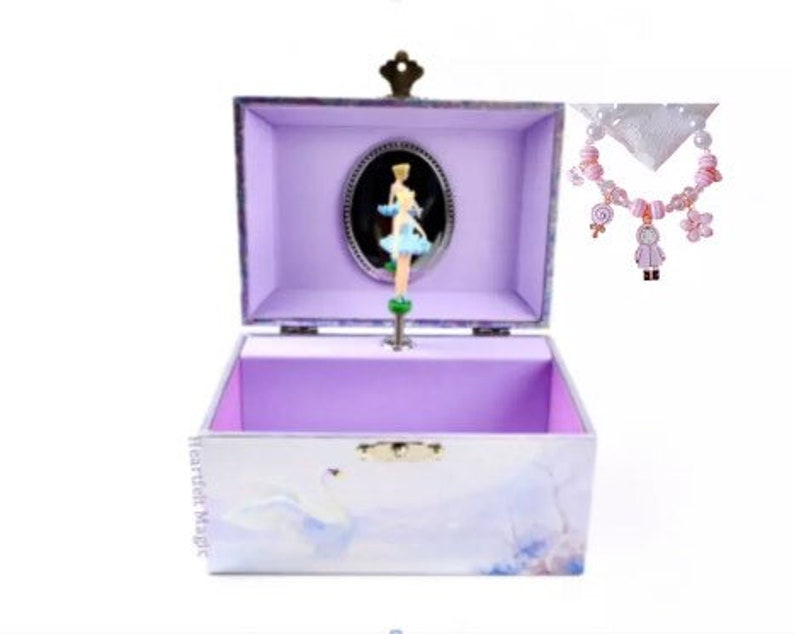 Swan and Ballerina Dancer Music Box